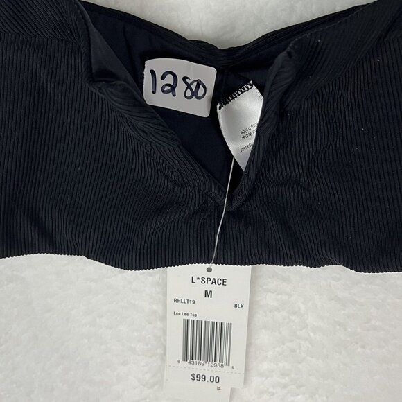L*Space Lee Lee Bikini Top Women's Size Medium Black - Picture 5 of 13
